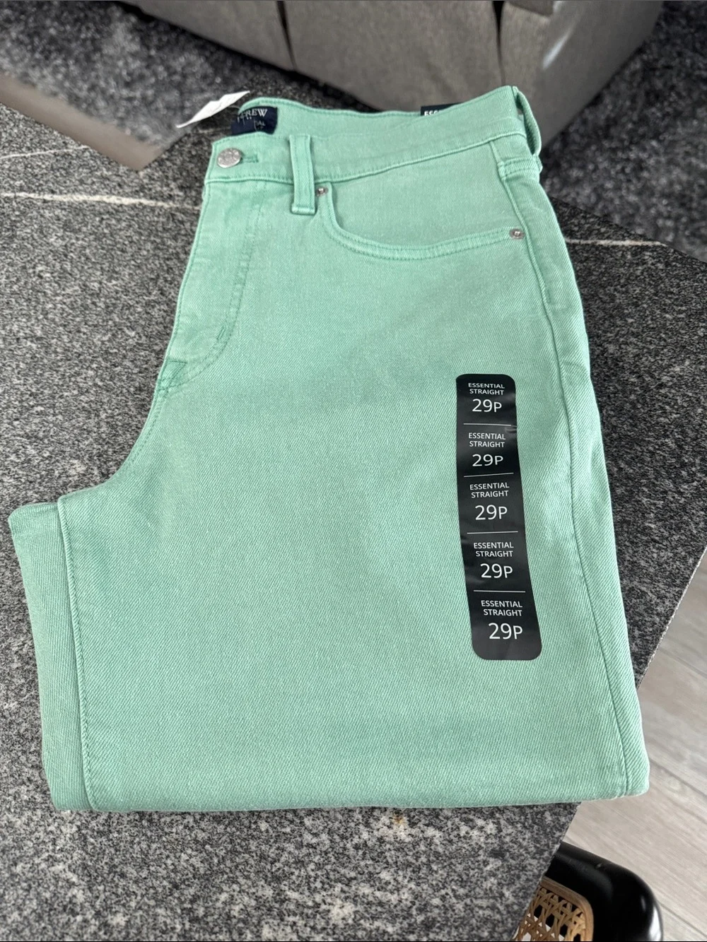 J. Crew Men's Straight Jeans in Mint Green